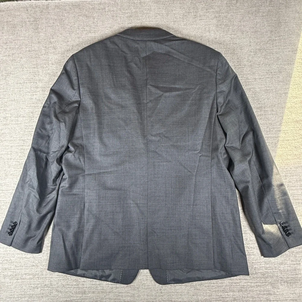 Banana Republic Suit Jacket Mens 50L Grey Stretch Sharkskin Slim Fit Wool Blend